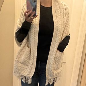 Aran Crafts Merino Wool Shawl Cardigan